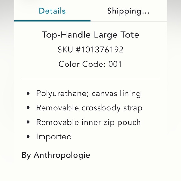ANTHROPOLOGIE Top Handle Large Tote - Picture 4 of 10